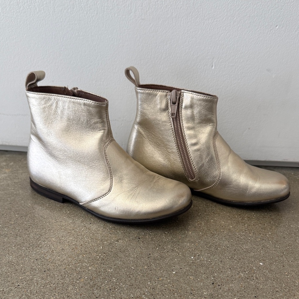 Pepe Metallic Gold Girls Ankle Boots Like New